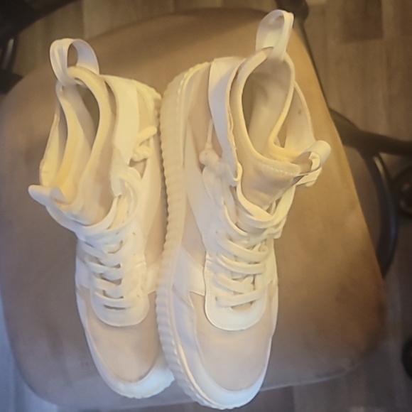 H&M white/grey leather/suede sneaker sz 8.5 - Picture 4 of 4